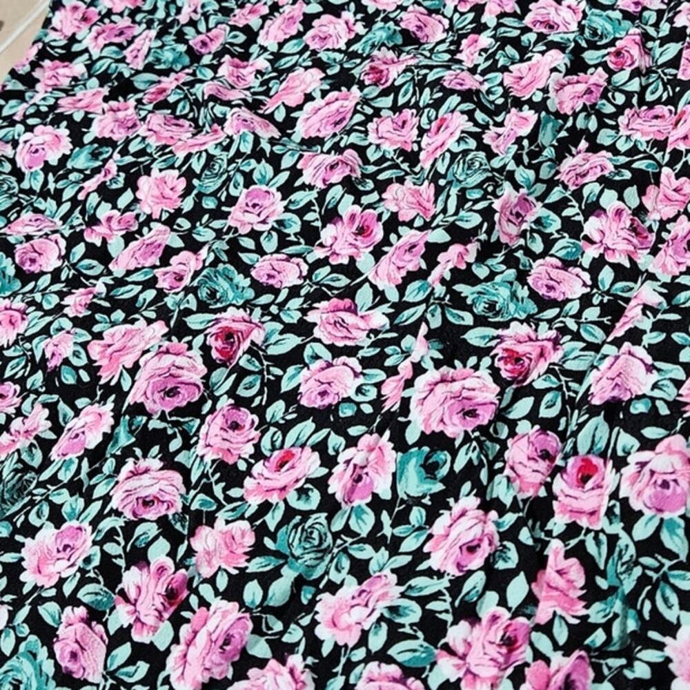 Zara Floral Balloon Long Sleeve Mini Dress Size Small Roses Cottagecore - Picture 8 of 8